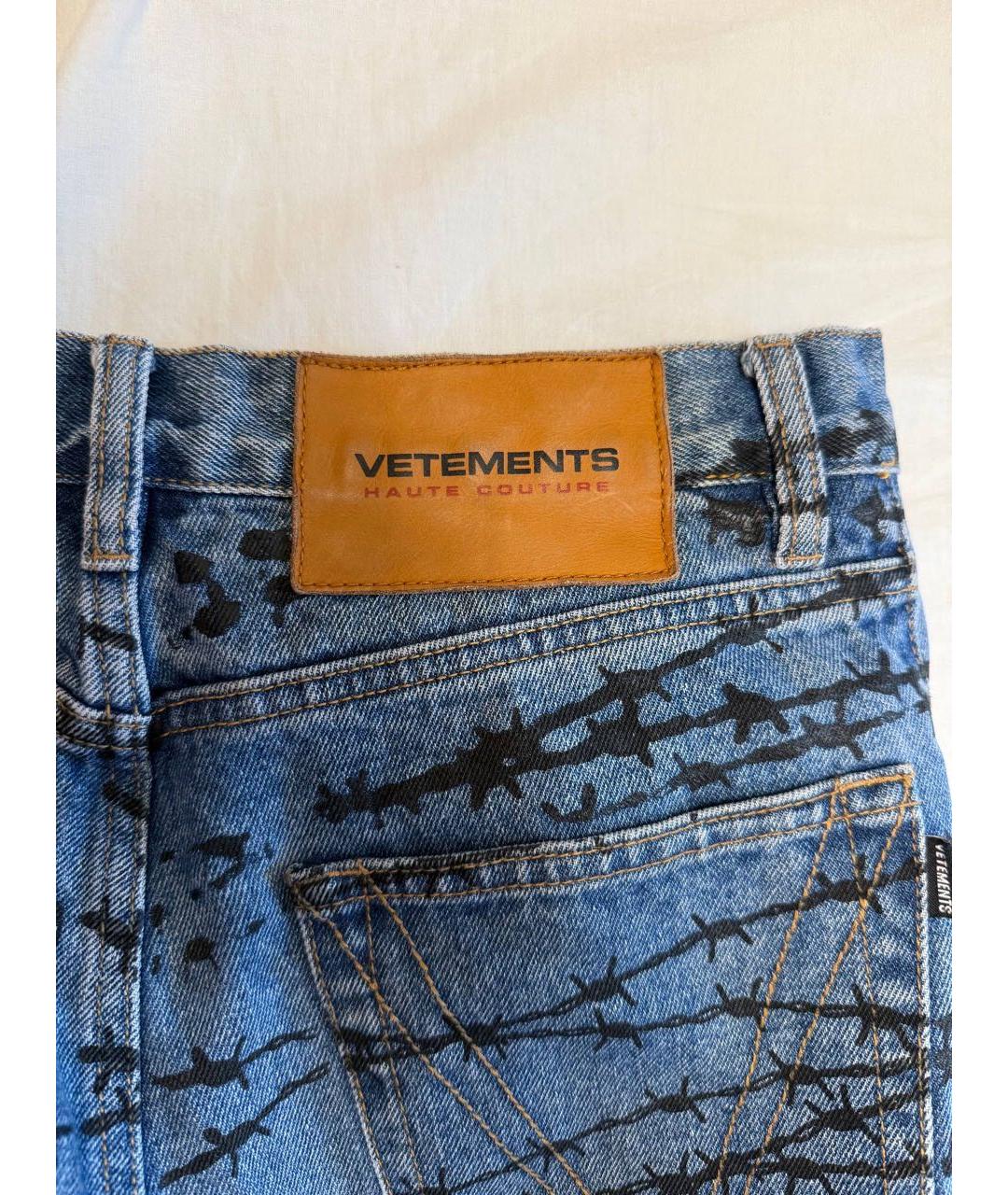 VETEMENTS Темно-синие хлопковые прямые джинсы, фото 5