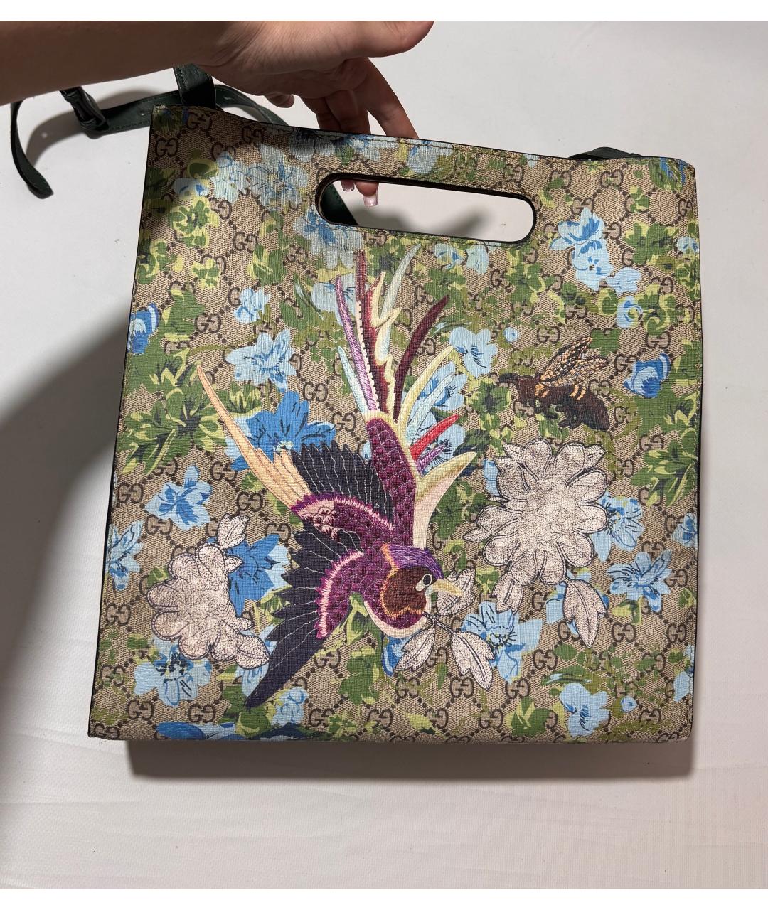 GUCCI Бежевая канва сумка тоут, фото 5