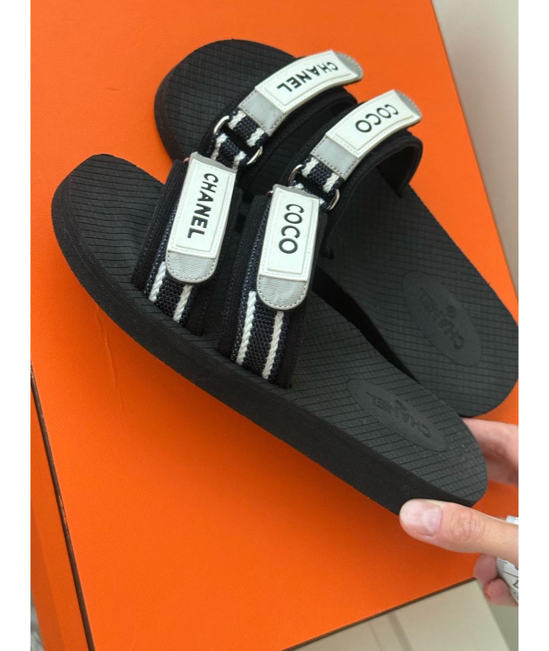 CHANEL Черные шлепанцы, фото 9