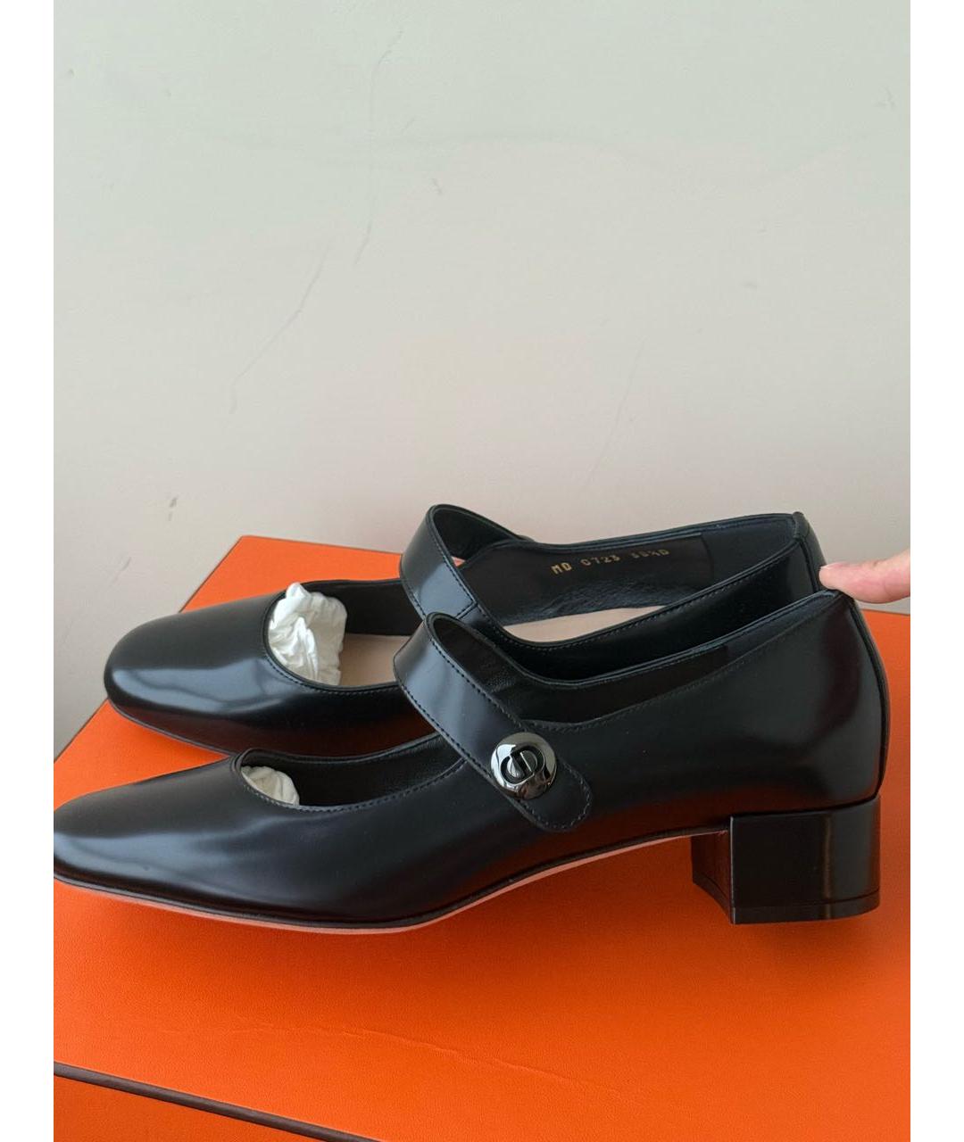 CHRISTIAN DIOR Черные кожаные туфли, фото 9