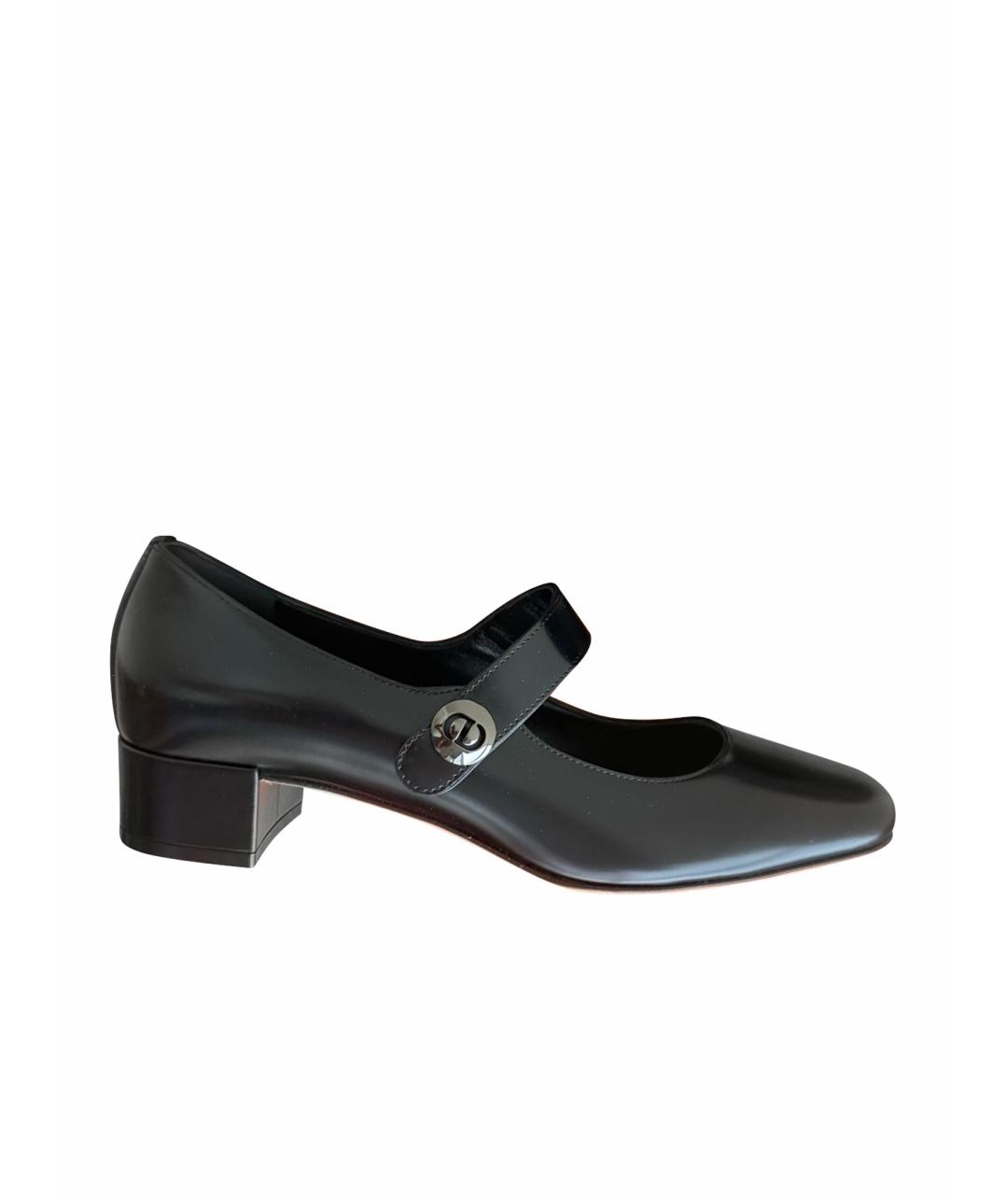 CHRISTIAN DIOR Черные кожаные туфли, фото 1