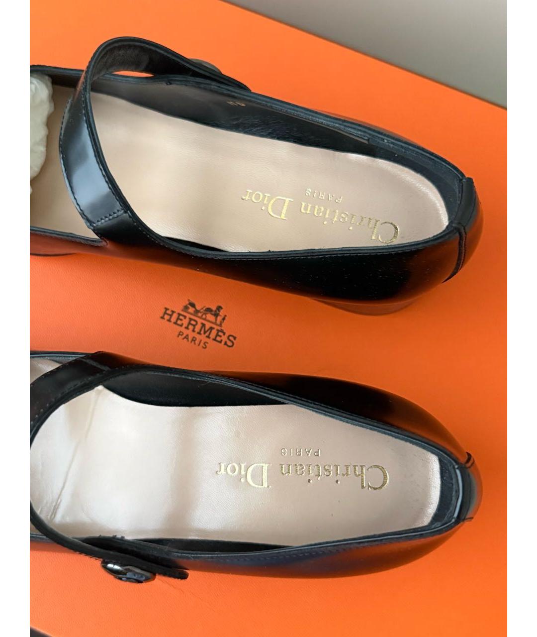 CHRISTIAN DIOR Черные кожаные туфли, фото 8