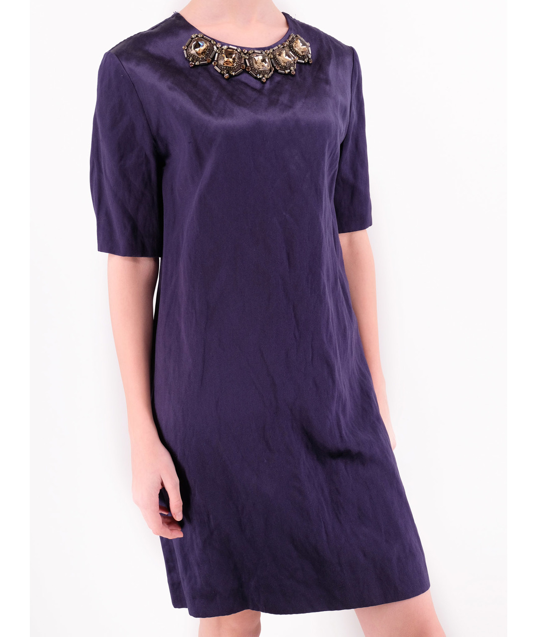 MARNI Фиолетовое шелковое повседневное платье, фото 2