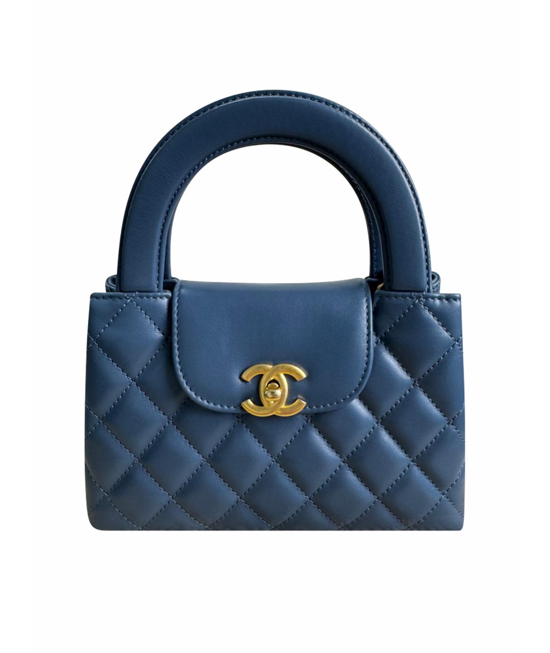 CHANEL Голубая кожаная сумка тоут, фото 1