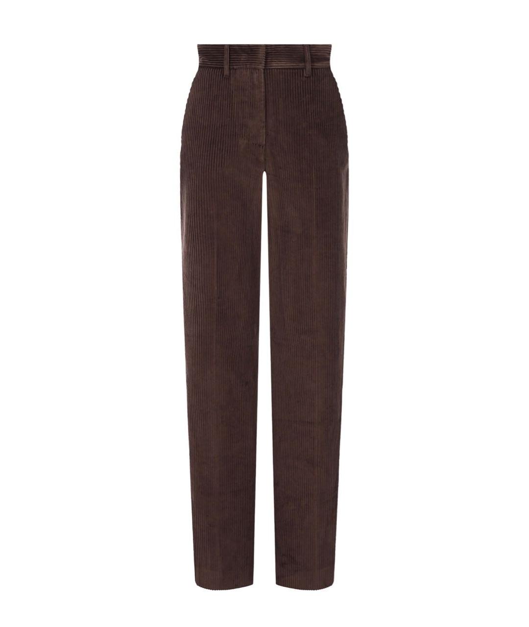 WEEKEND MAX MARA Коричневые хлопковые прямые брюки, фото 8