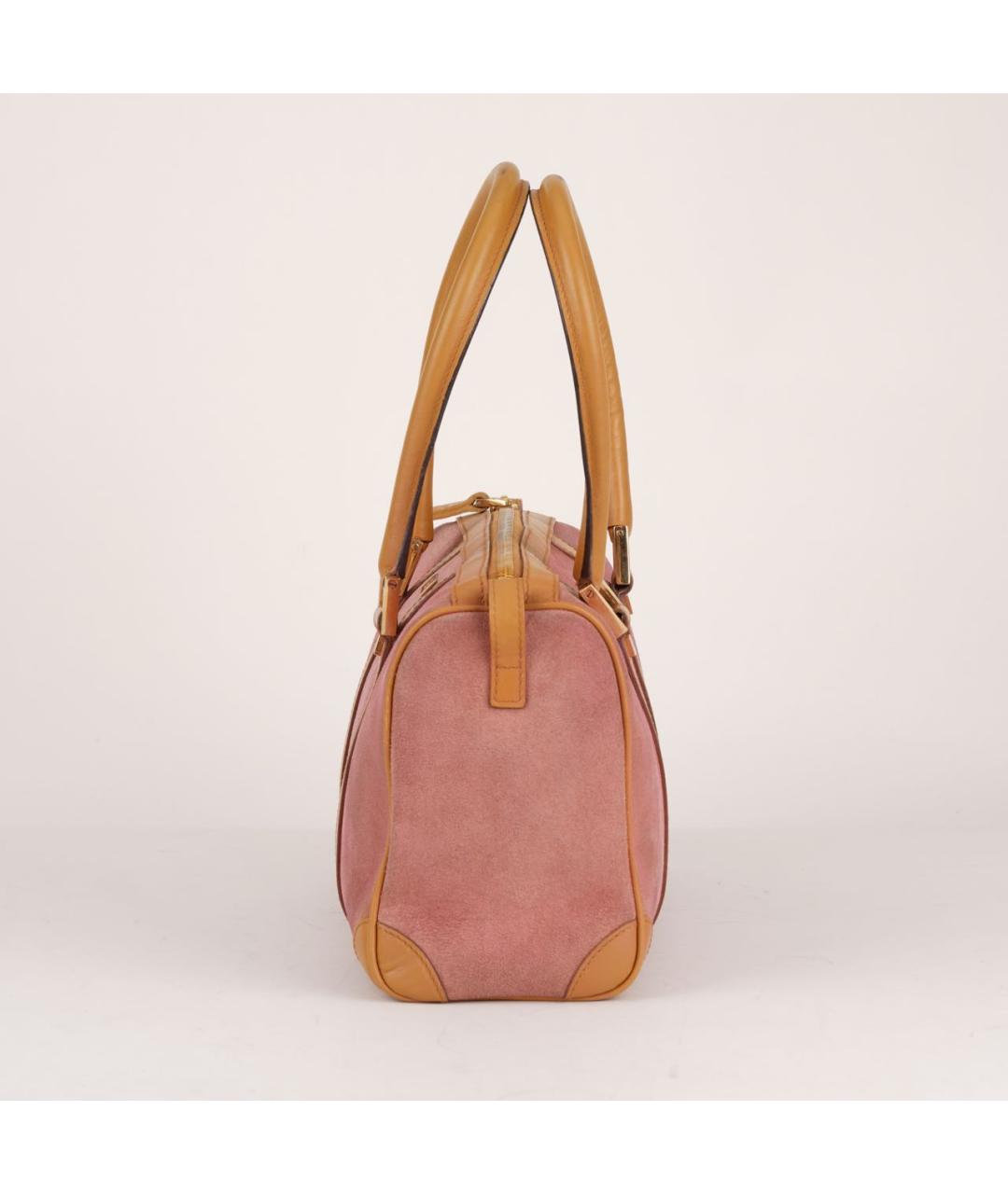 GUCCI Розовая замшевая сумка с короткими ручками, фото 3