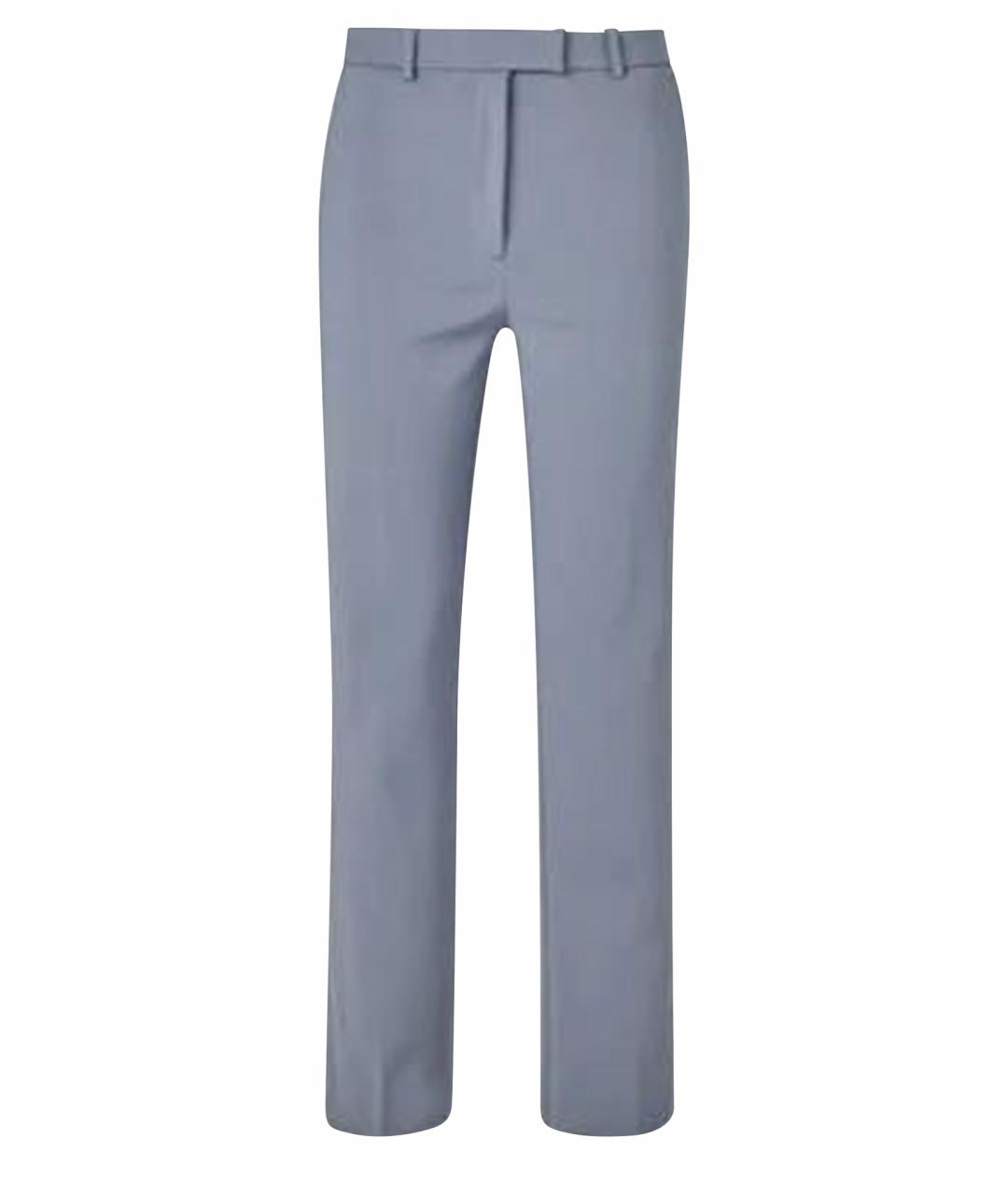 WEEKEND MAX MARA Голубые хлопковые прямые брюки, фото 1
