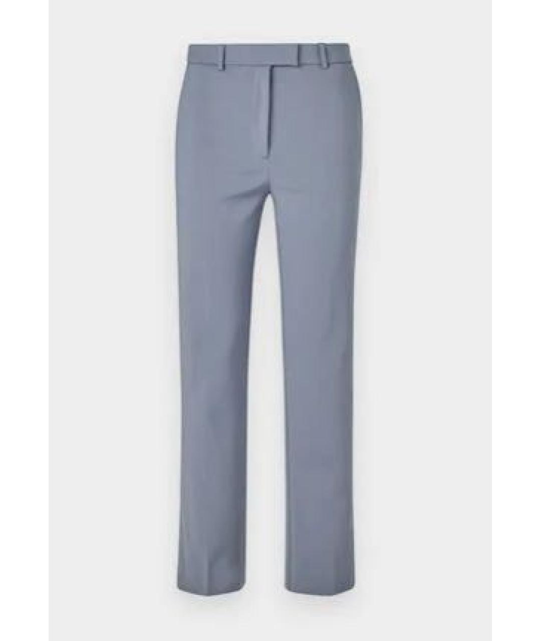 WEEKEND MAX MARA Голубые хлопковые прямые брюки, фото 4