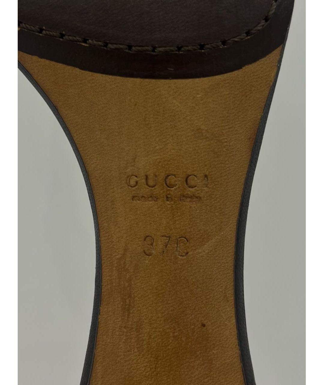 GUCCI Черные кожаные босоножки, фото 7