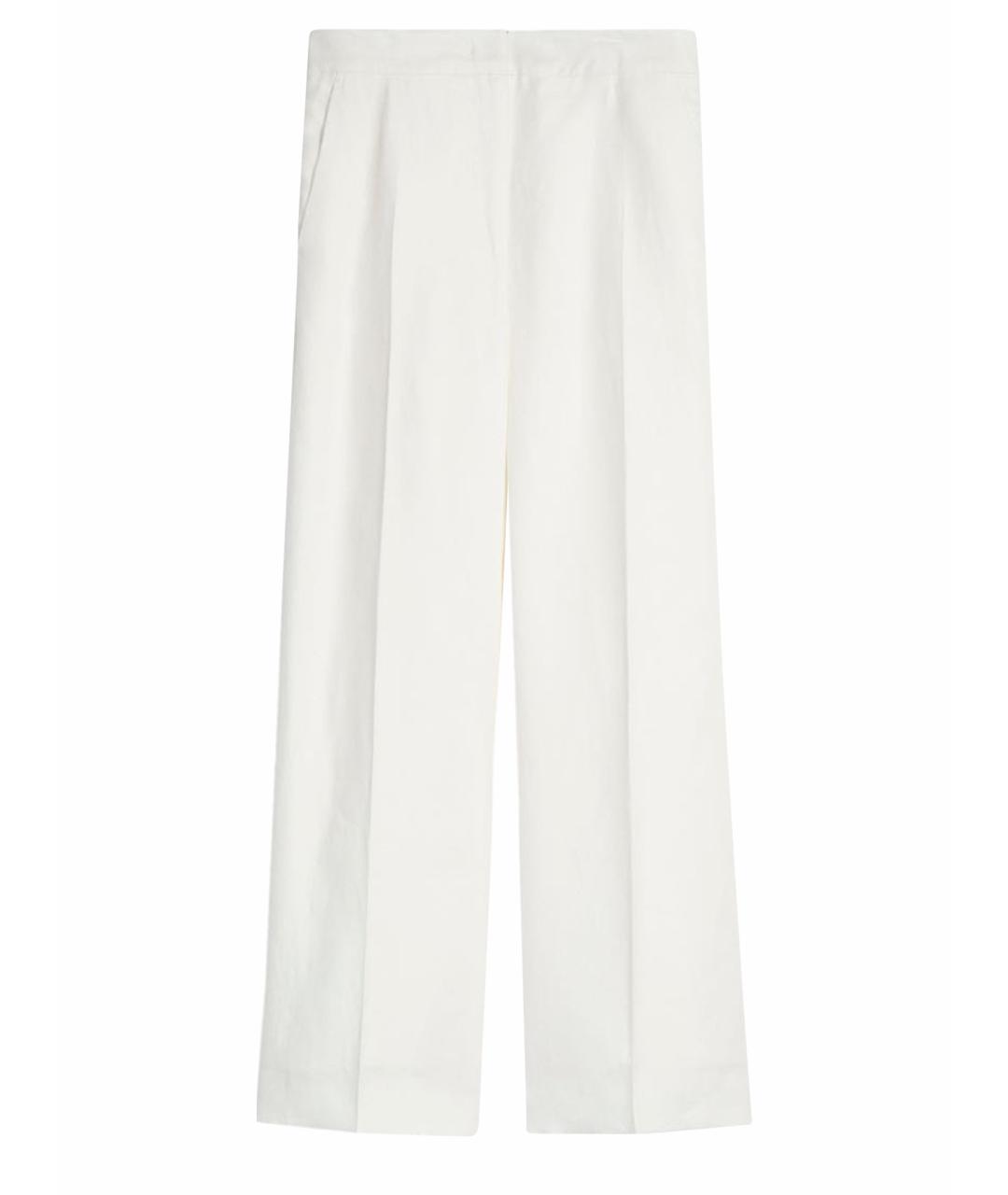 MAXMARA PURE Белые льняные прямые брюки, фото 6