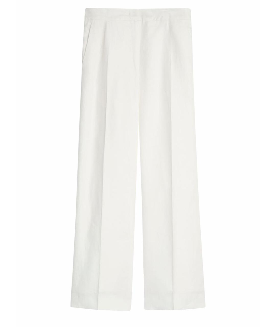 MAXMARA PURE Белые льняные прямые брюки, фото 1