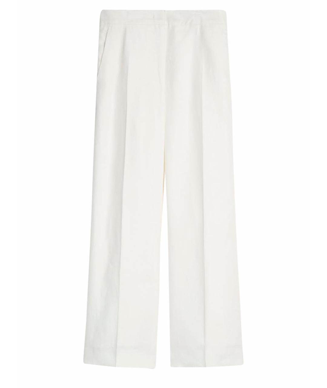 MAXMARA PURE Белые льняные прямые брюки, фото 5