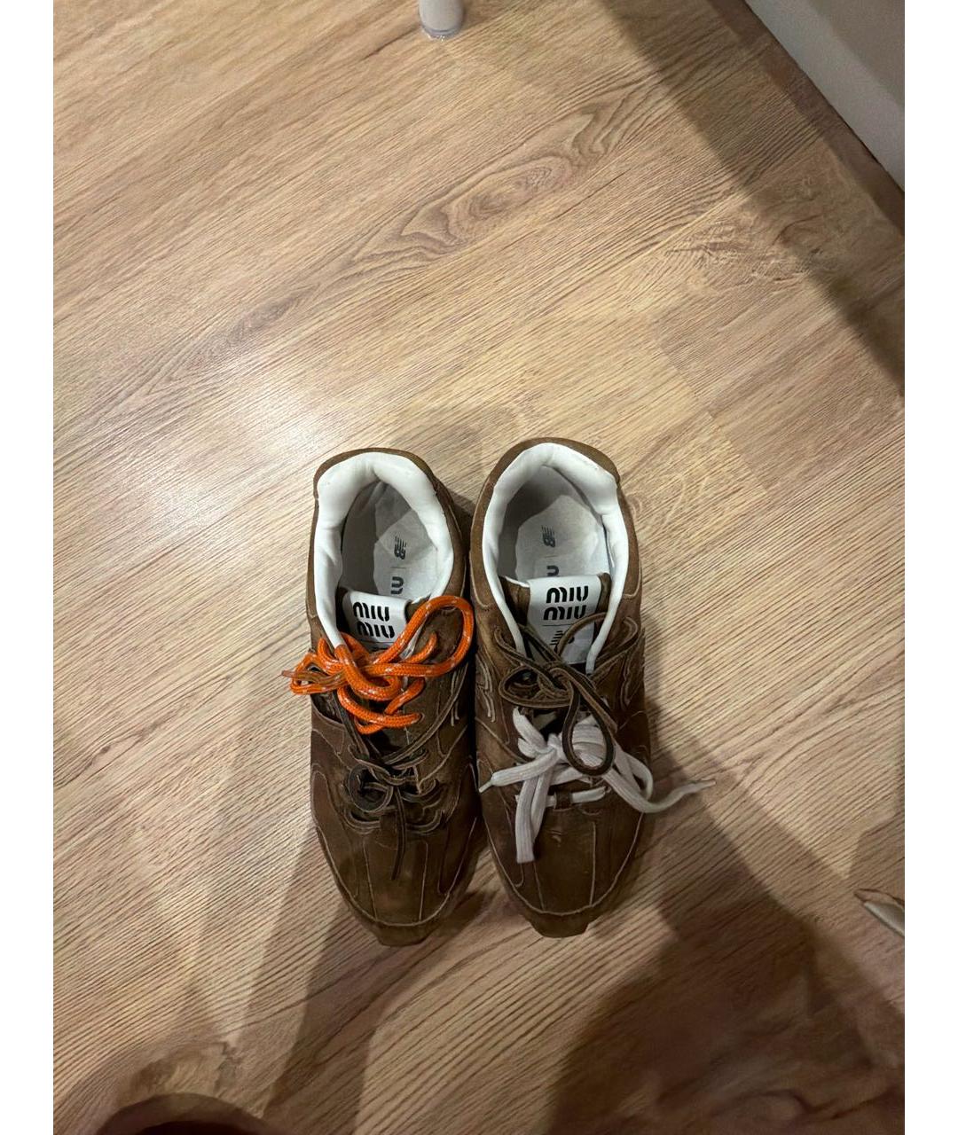 NEW BALANCE Коричневые замшевые кроссовки, фото 3