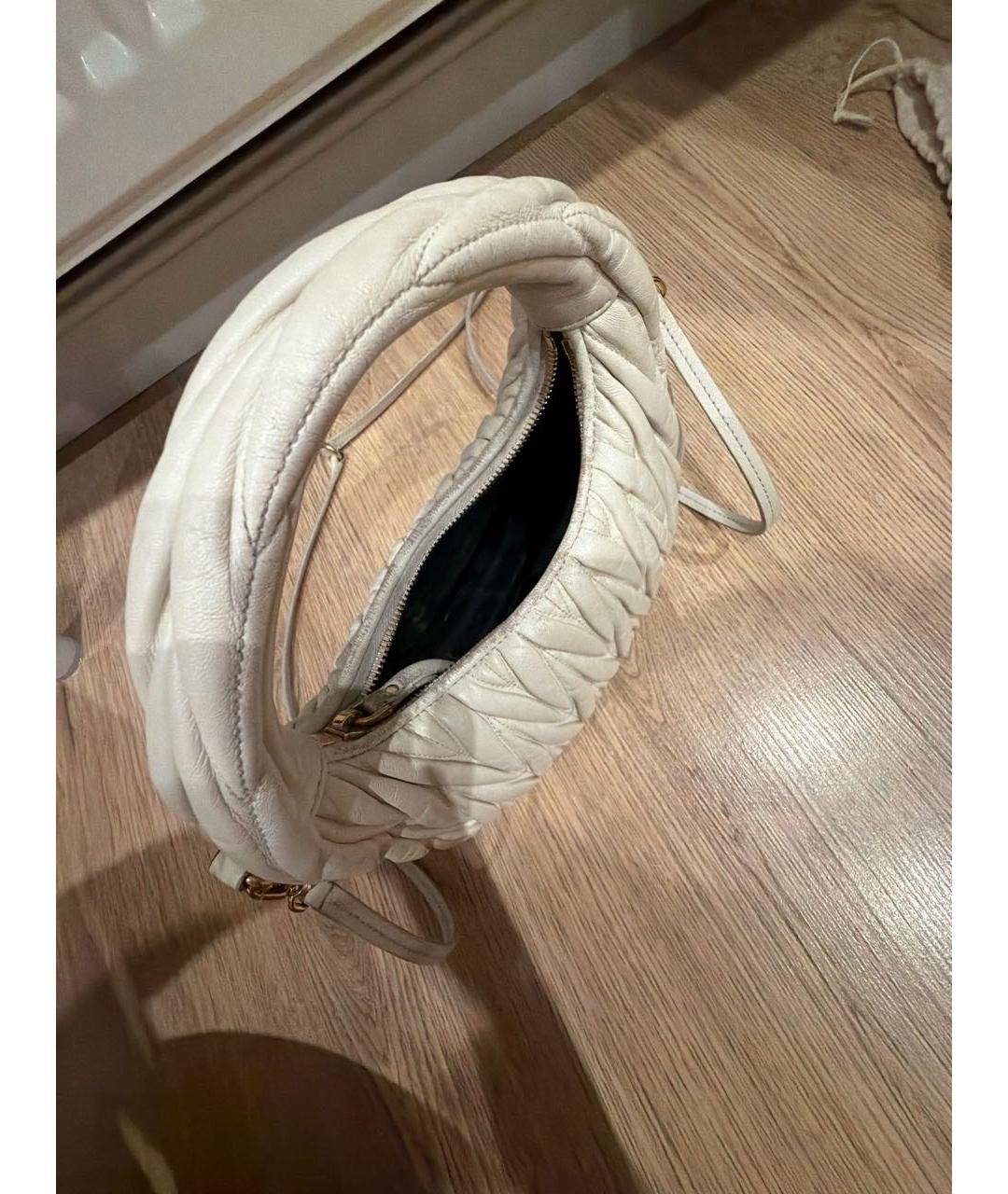 MIU MIU Белая кожаная сумка через плечо, фото 4