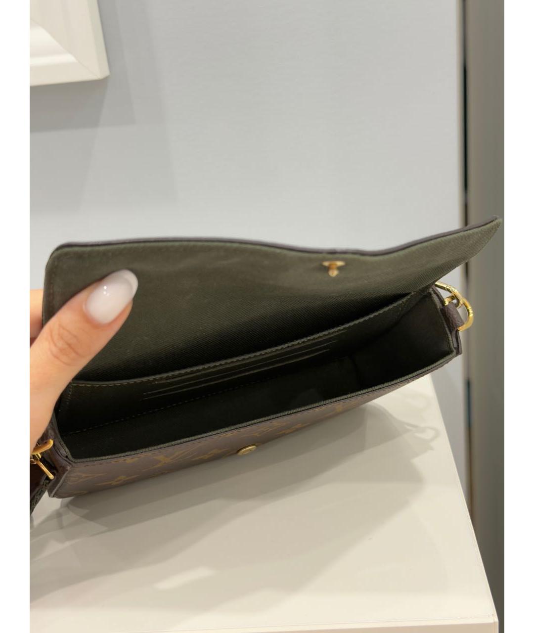 LOUIS VUITTON Коричневая канва сумка через плечо, фото 4