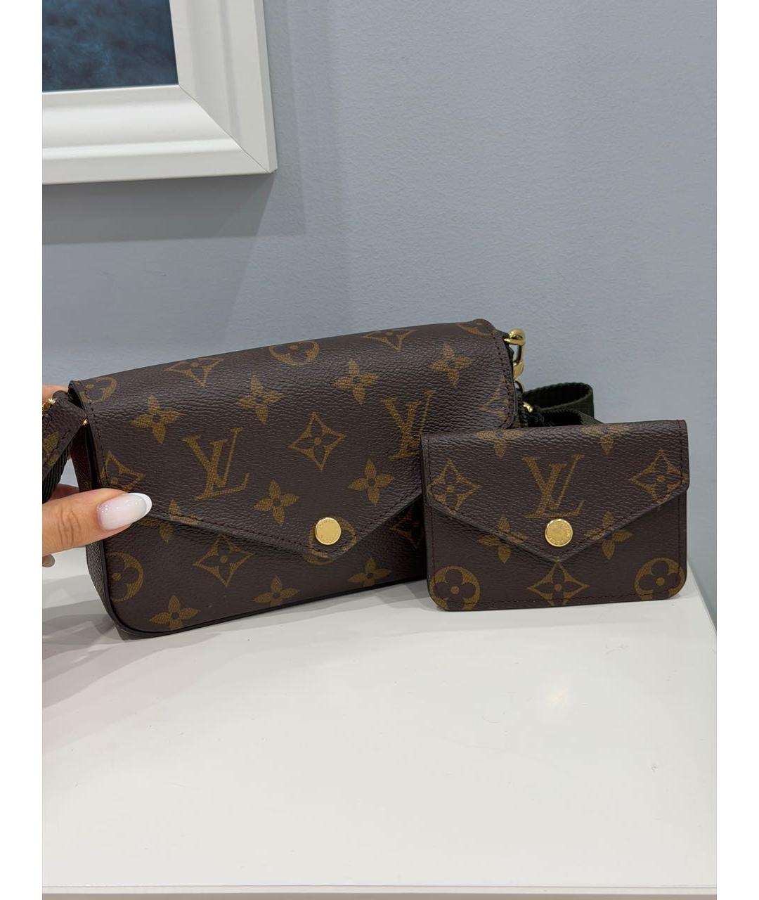 LOUIS VUITTON Коричневая канва сумка через плечо, фото 2