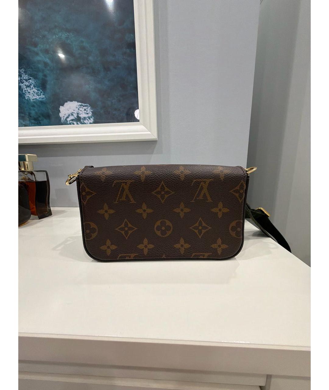 LOUIS VUITTON Коричневая канва сумка через плечо, фото 3