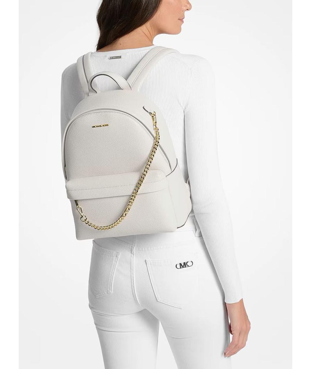 MICHAEL KORS Белый кожаный рюкзак, фото 4