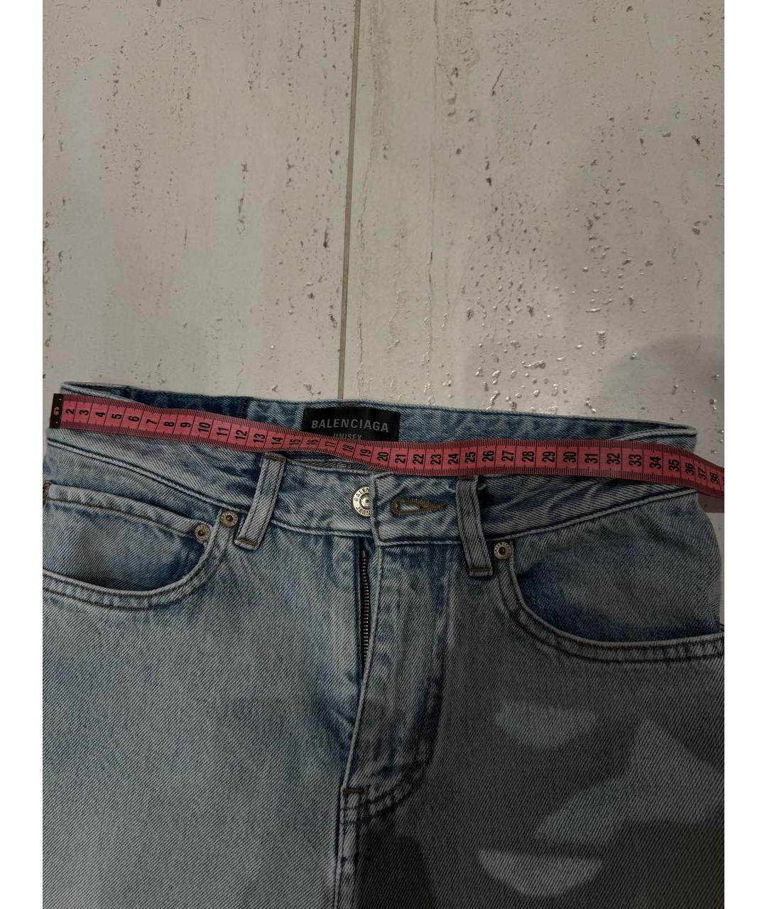 BALENCIAGA Голубые хлопковые джинсы клеш, фото 3