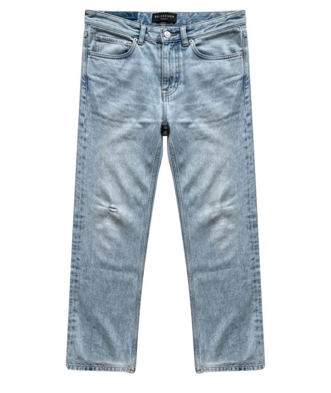 BALENCIAGA Голубые хлопковые джинсы клеш, фото 1