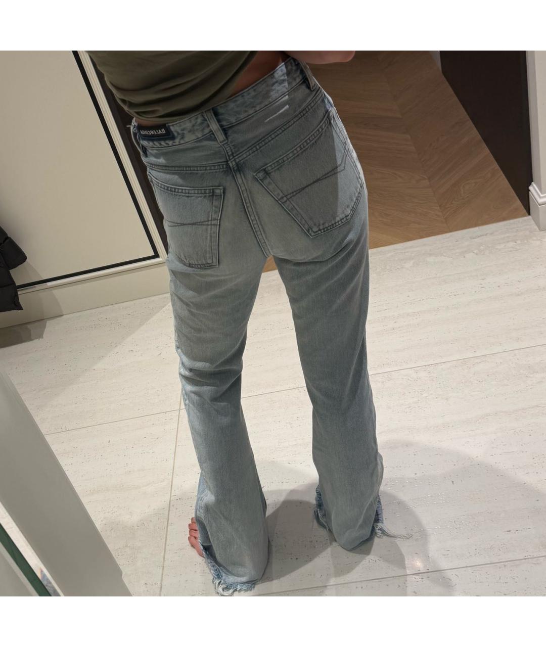 BALENCIAGA Голубые хлопковые джинсы клеш, фото 2