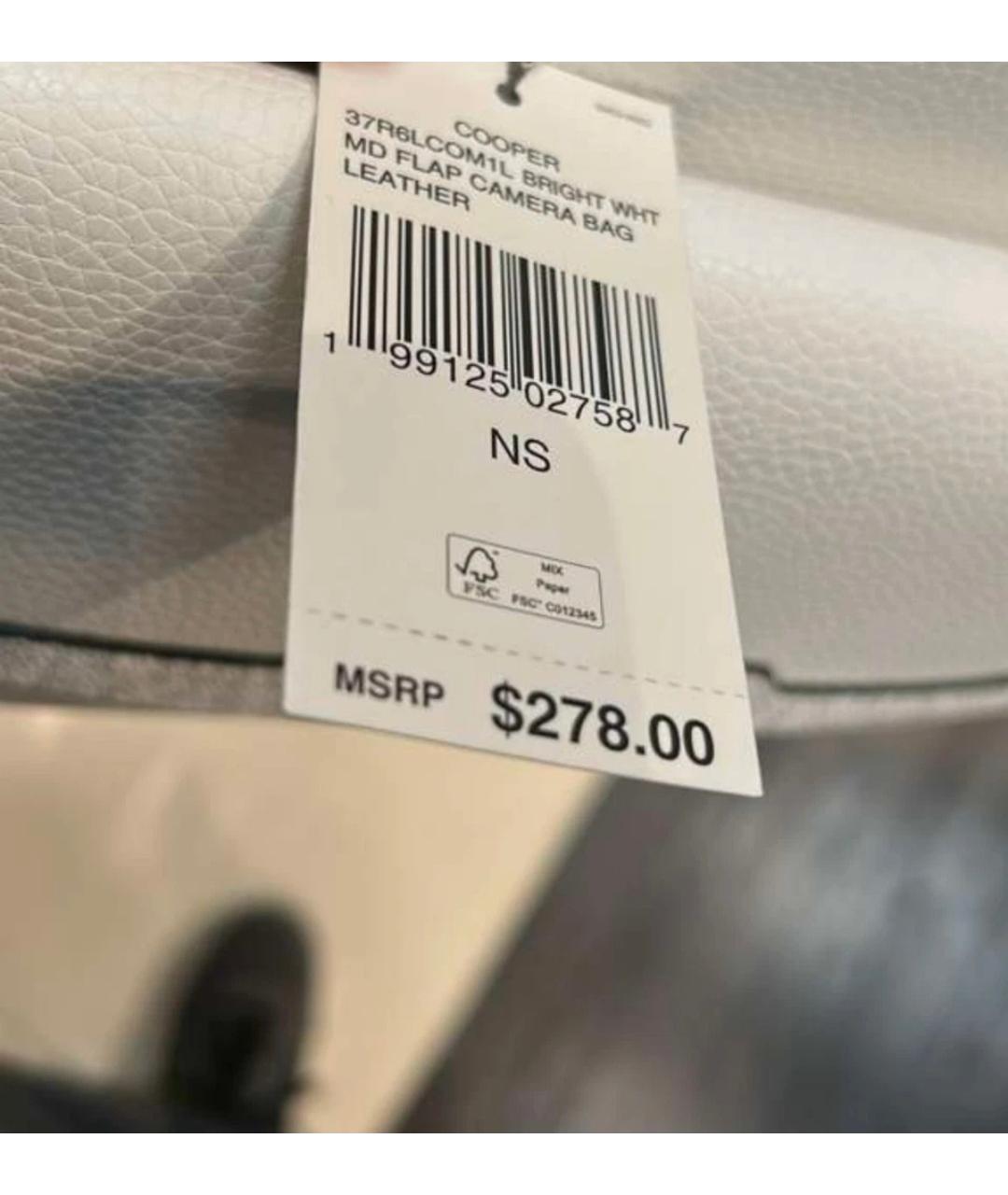 MICHAEL KORS Белая кожаная сумка на плечо, фото 8