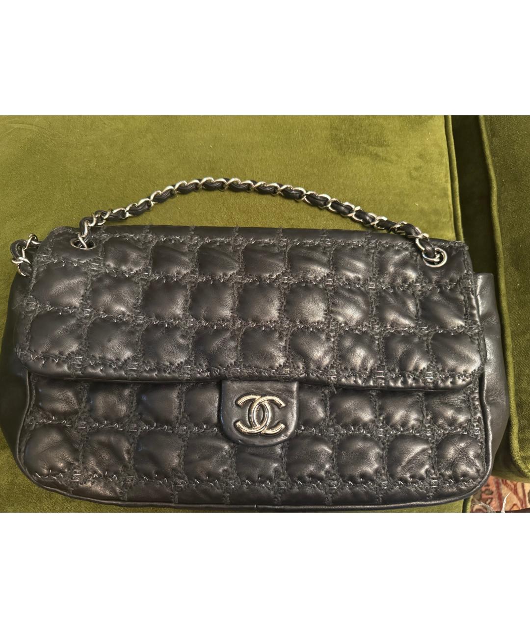 CHANEL Черная кожаная сумка через плечо, фото 4