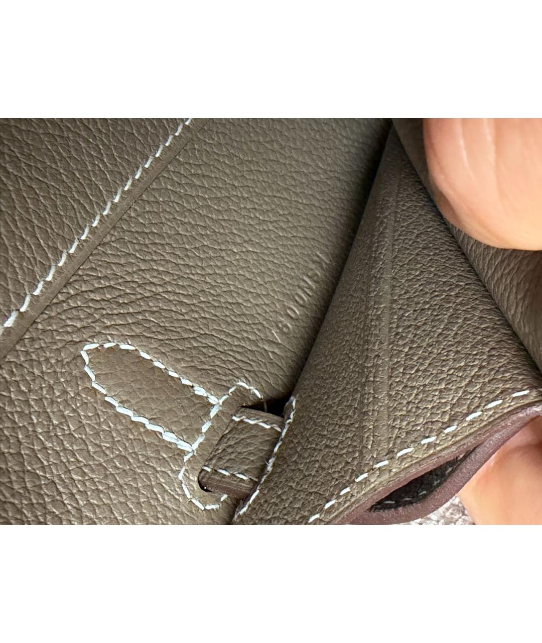 HERMES Антрацитовая кожаная сумка через плечо, фото 3