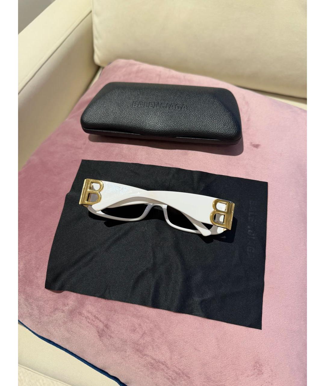 BALENCIAGA Белые пластиковые солнцезащитные очки, фото 2