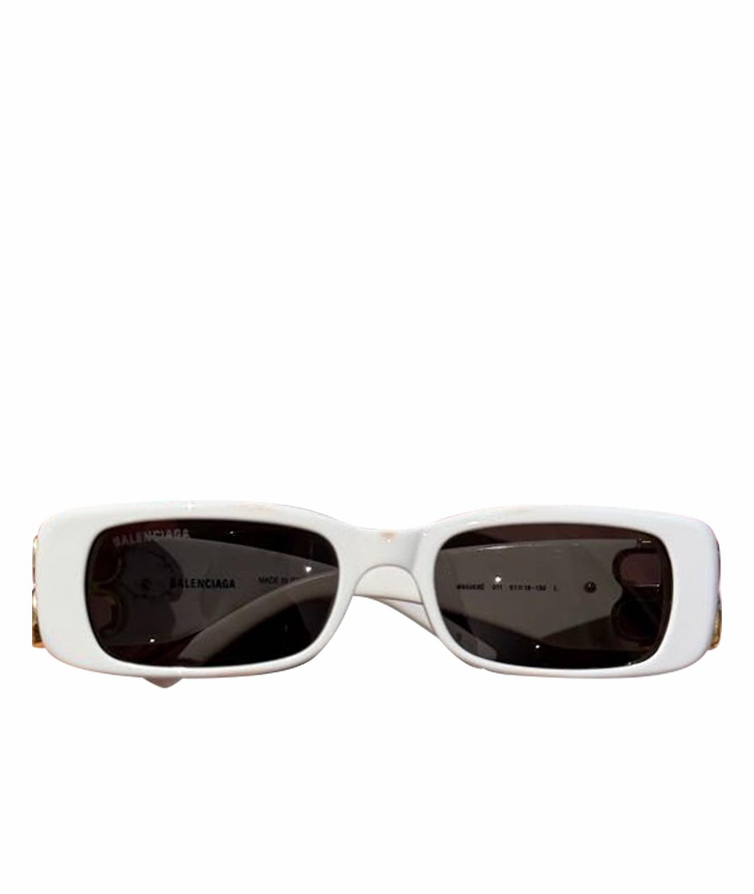 BALENCIAGA Белые пластиковые солнцезащитные очки, фото 1