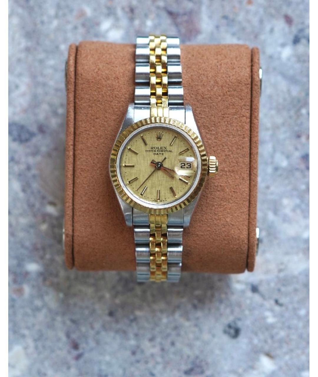 ROLEX Бежевые часы из желтого золота, фото 6