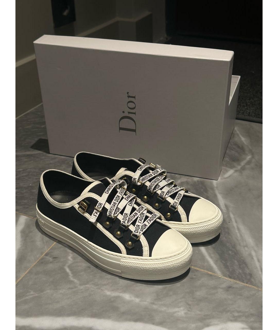 CHRISTIAN DIOR Темно-синие текстильные кеды, фото 3