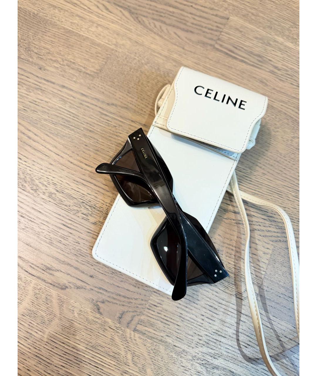 CELINE Черные пластиковые солнцезащитные очки, фото 4