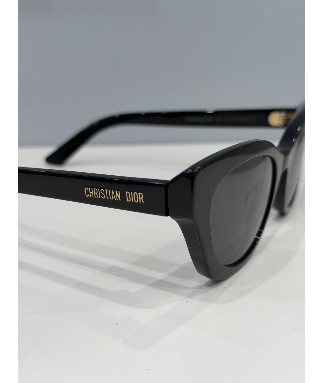 CHRISTIAN DIOR Черные пластиковые солнцезащитные очки, фото 3