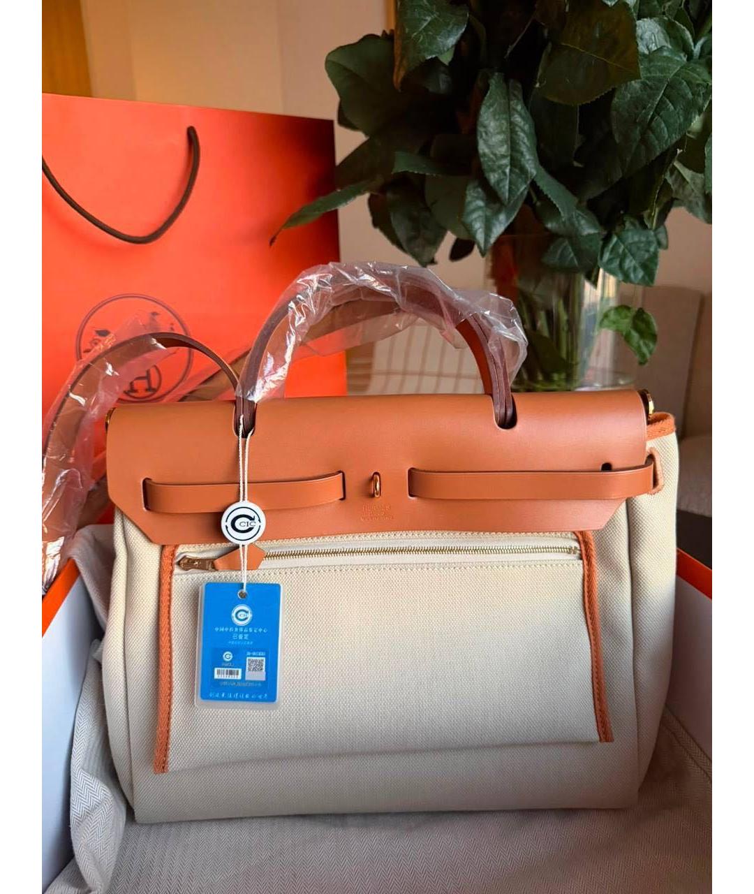 HERMES Бежевая сумка тоут, фото 2