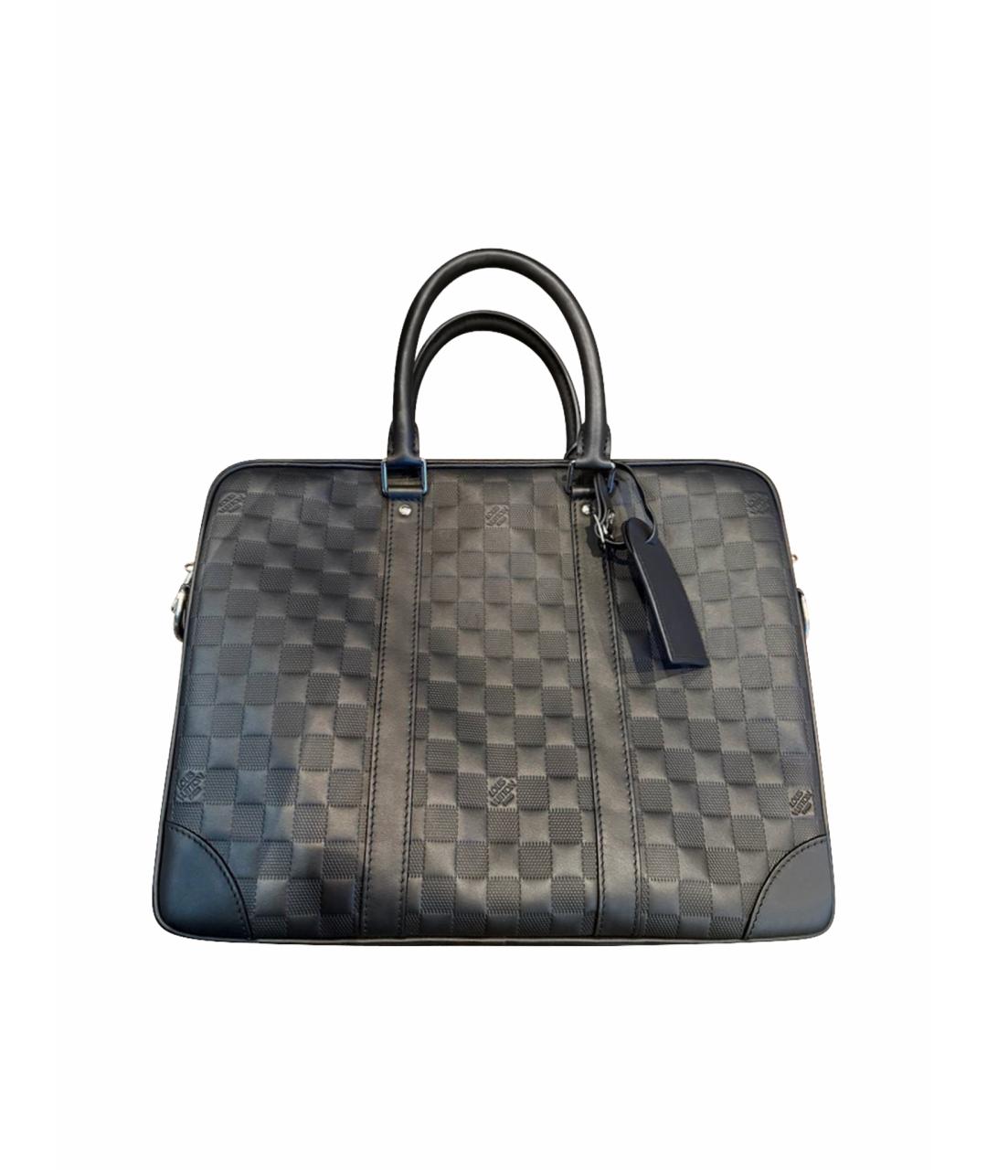 LOUIS VUITTON Черный кожаный портфель, фото 1