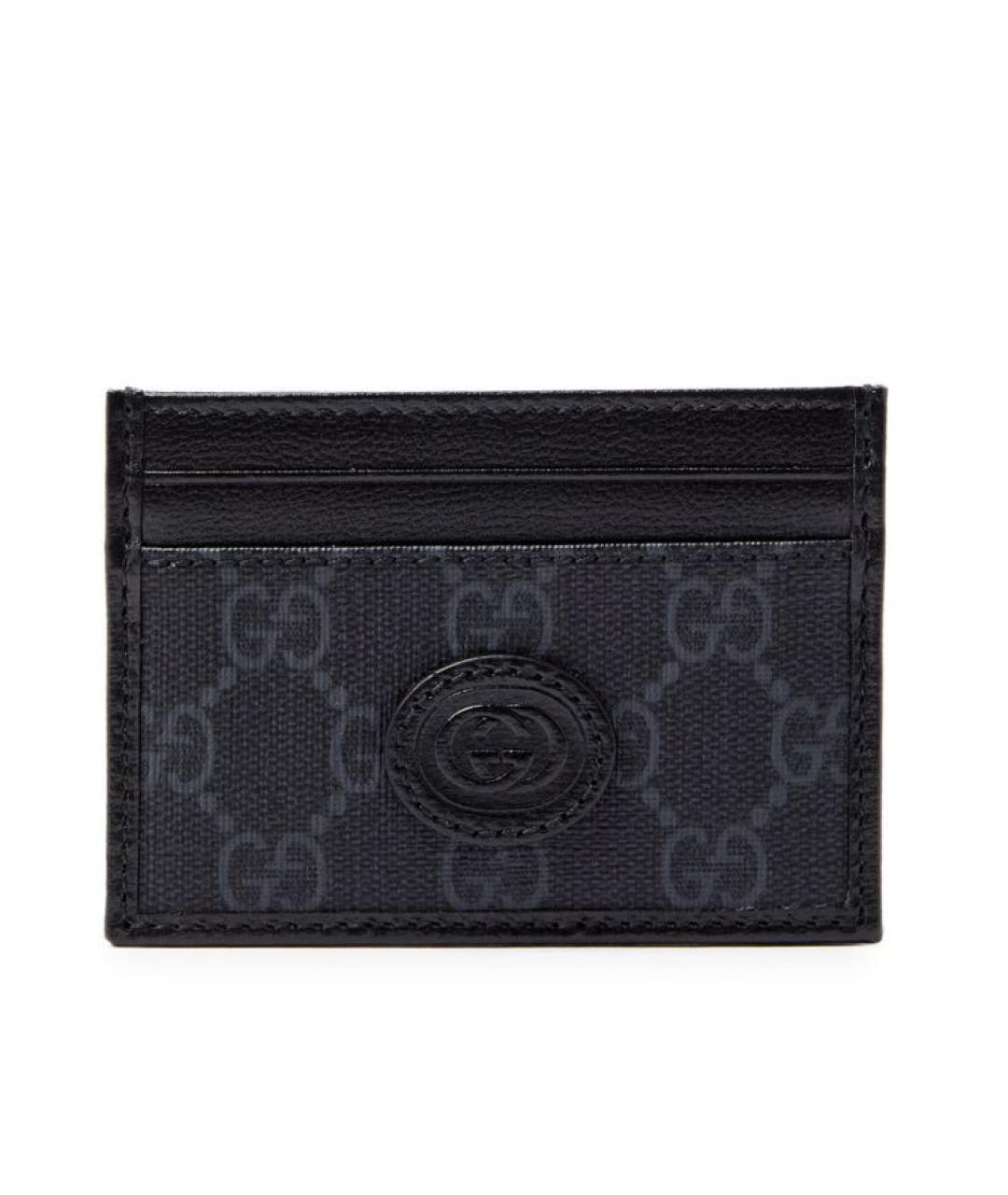 GUCCI Черный кожаный кардхолдер, фото 1