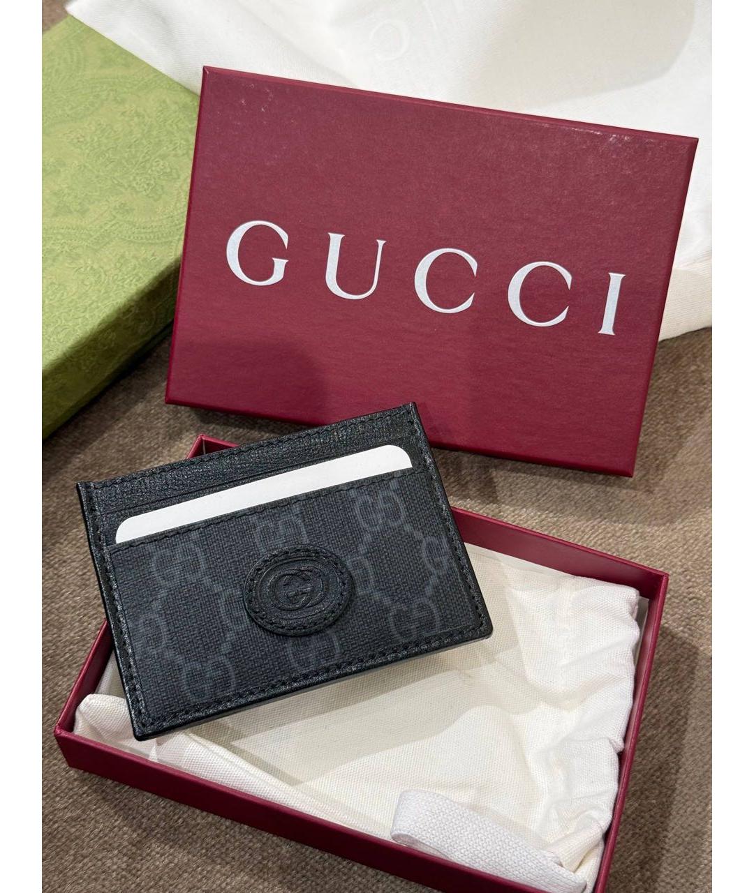 GUCCI Черный кожаный кардхолдер, фото 5