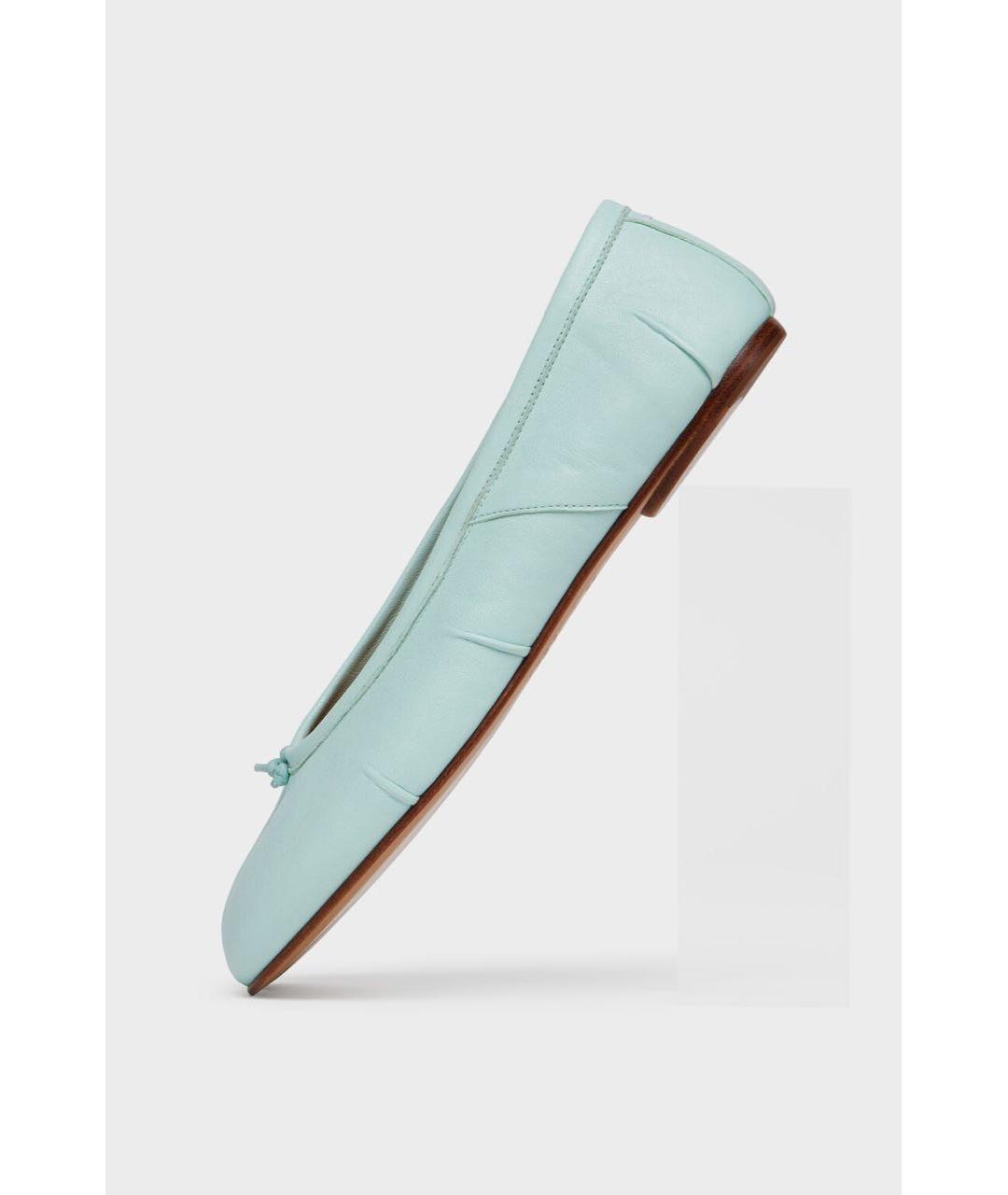 MAISON MARGIELA Бирюзовые кожаные балетки, фото 3