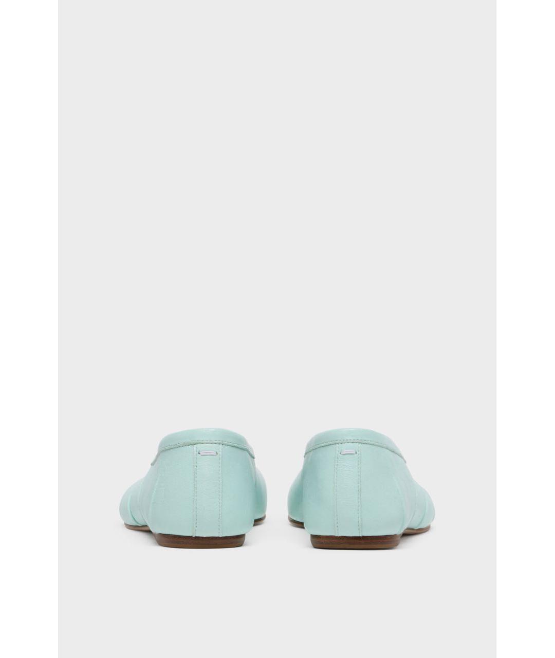 MAISON MARGIELA Бирюзовые кожаные балетки, фото 4
