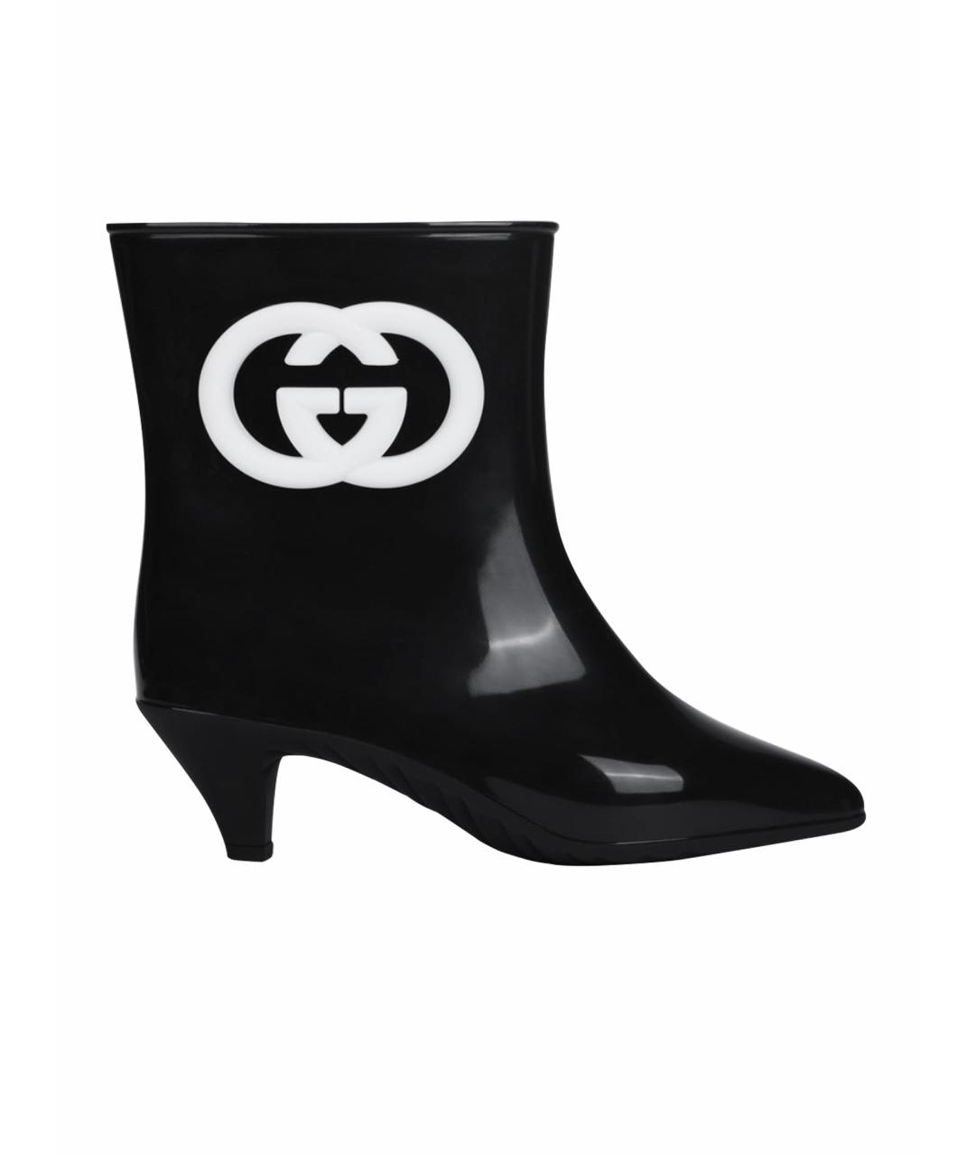 GUCCI Черные резиновые сапоги, фото 1