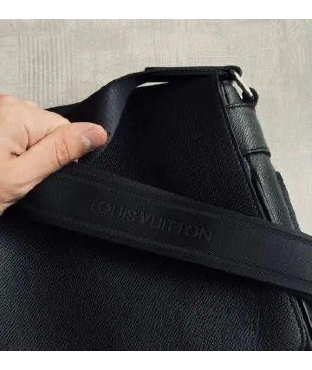 LOUIS VUITTON Антрацитовая кожаная сумка на плечо, фото 5