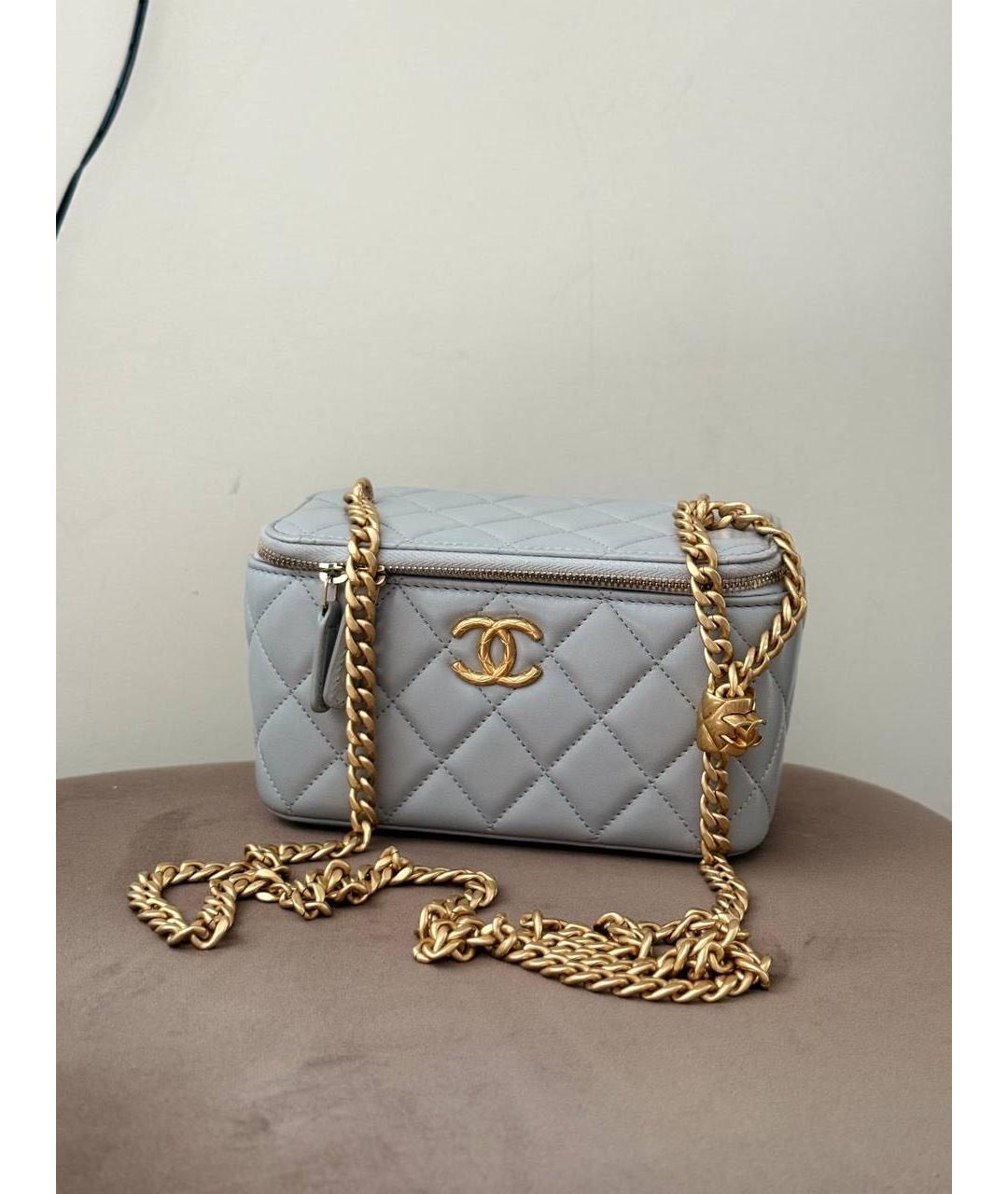 CHANEL Серая кожаная сумка через плечо, фото 6