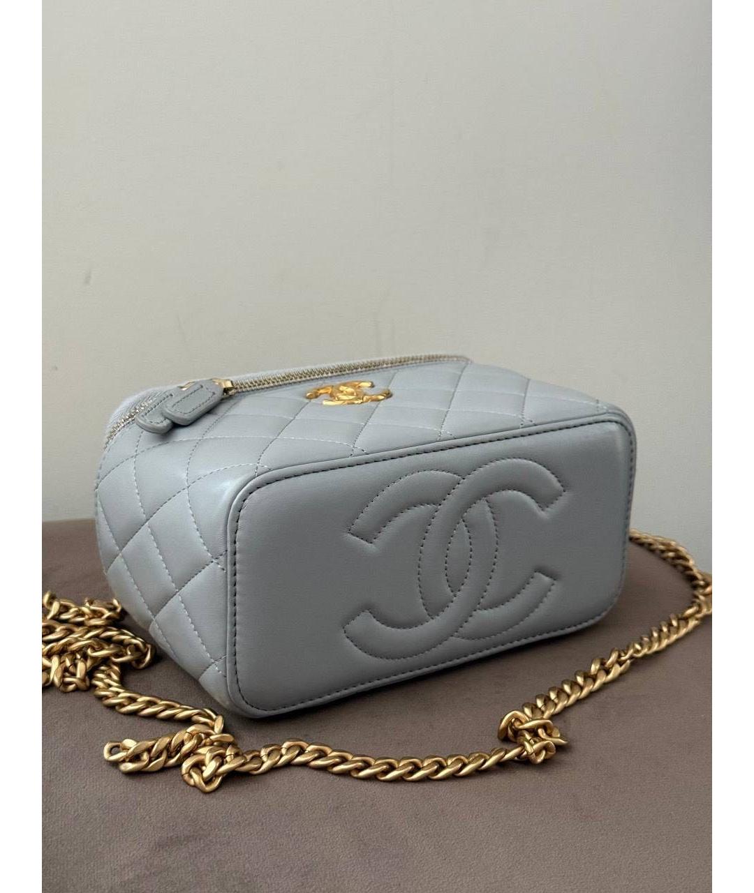 CHANEL Серая кожаная сумка через плечо, фото 4