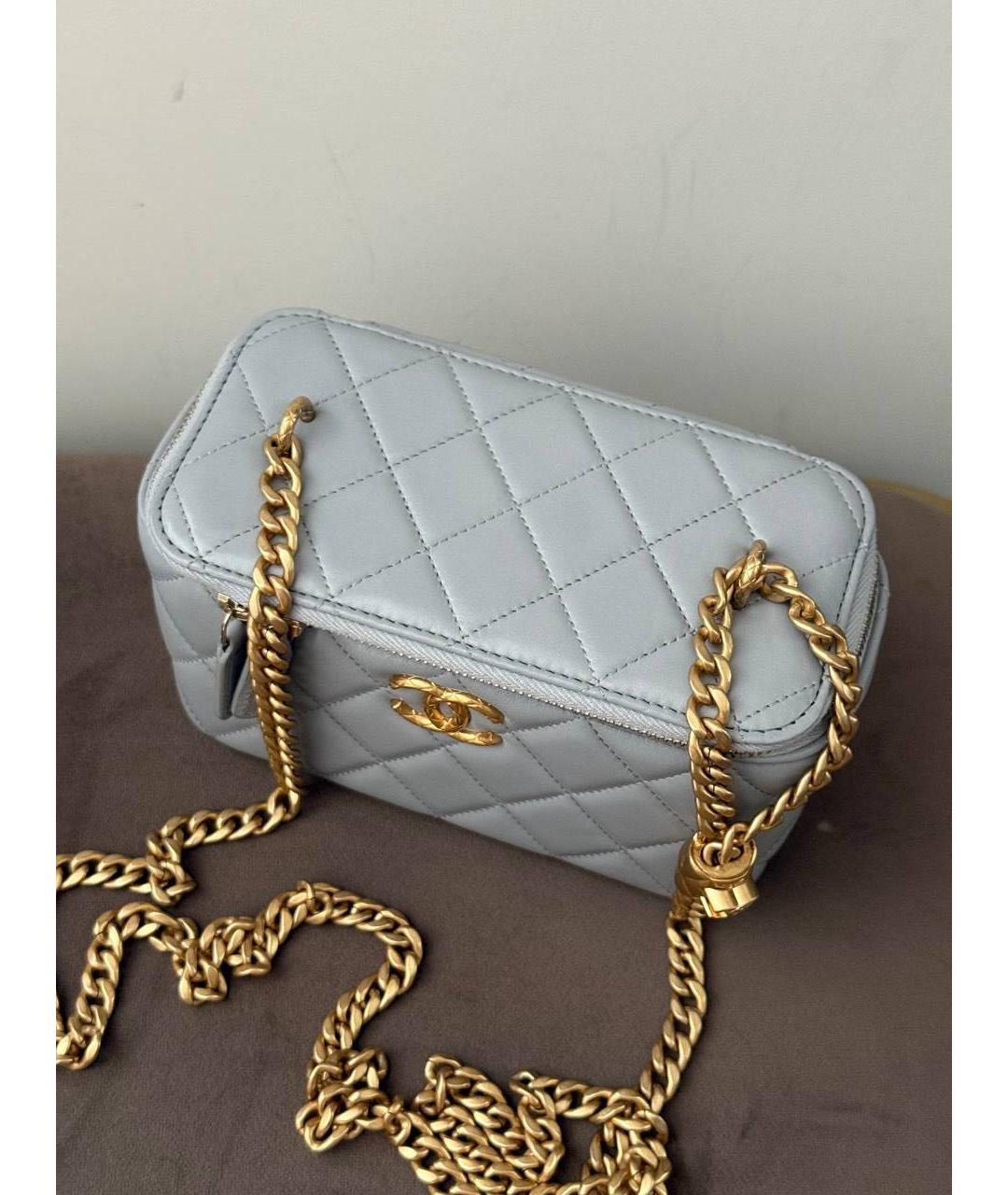 CHANEL Серая кожаная сумка через плечо, фото 2