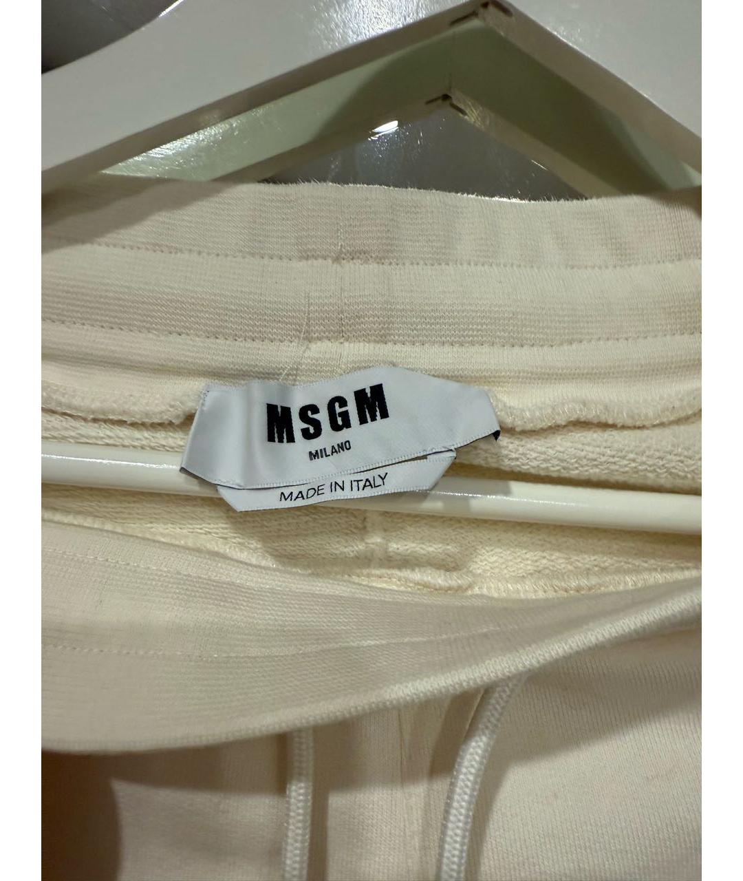 MSGM Белые хлопковые спортивные брюки и шорты, фото 3