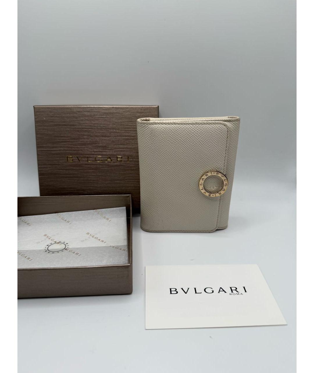 BVLGARI Белый кожаный кошелек, фото 2