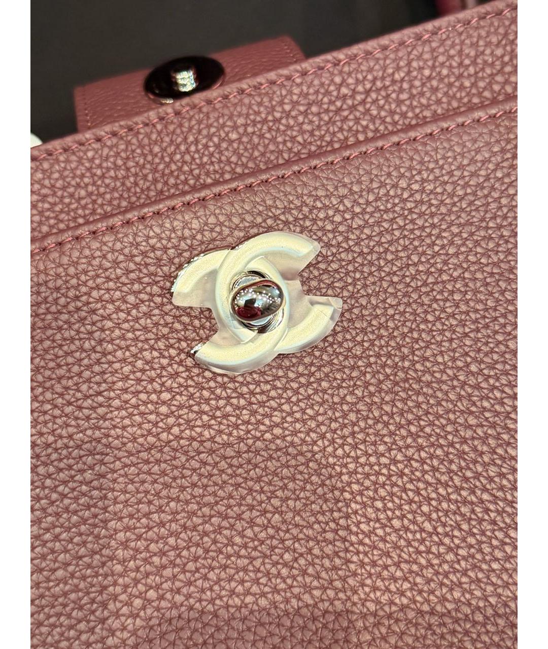 CHANEL Бордовая кожаная сумка тоут, фото 6