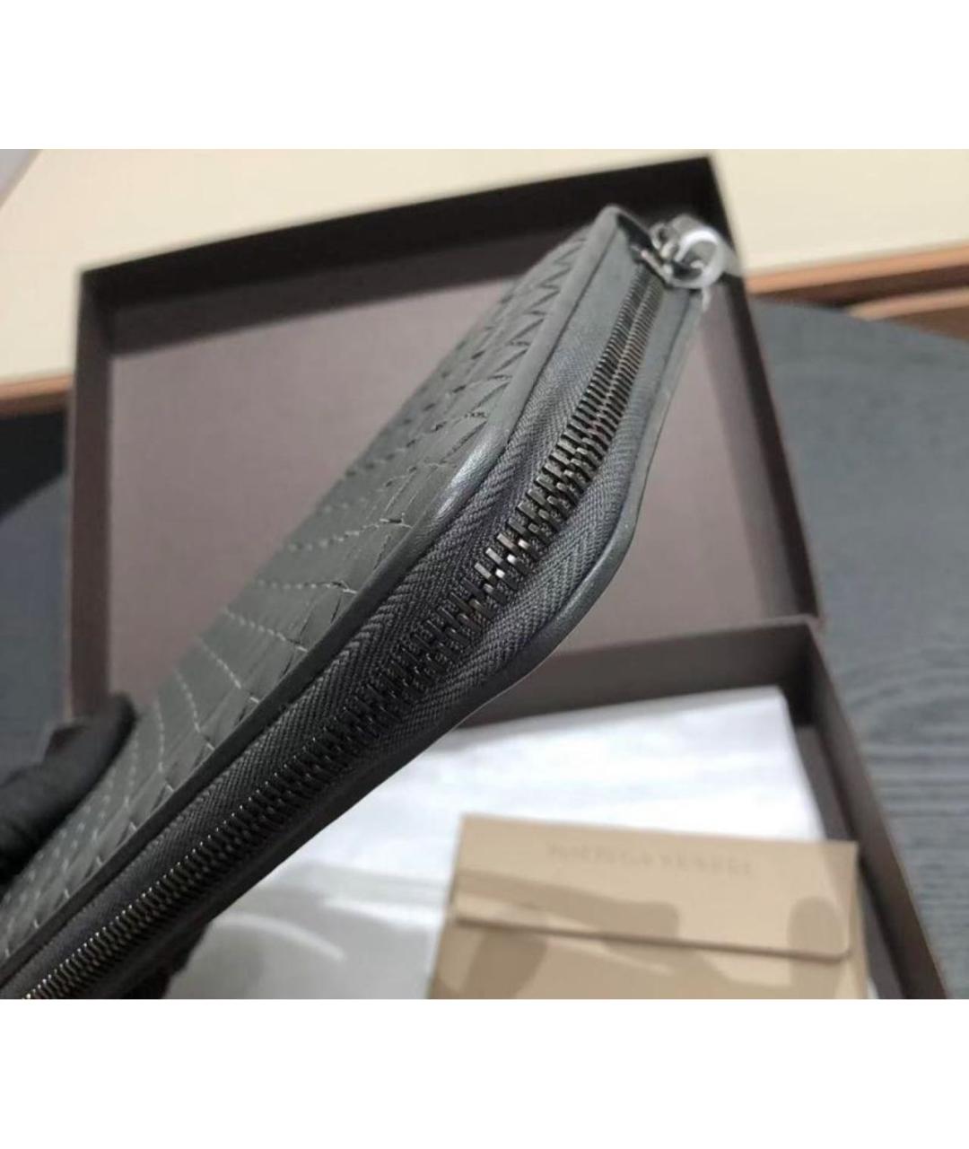 BOTTEGA VENETA Черный кожаный кошелек, фото 6