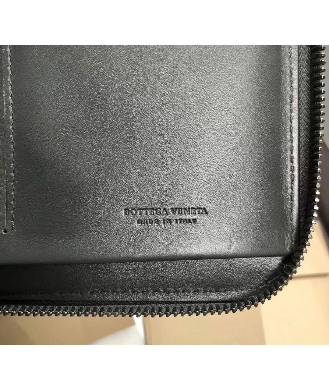 BOTTEGA VENETA Черный кожаный кошелек, фото 5
